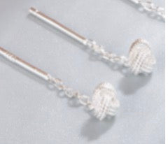 Knot Tassel Silver Ear Threads