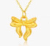 Gold Ribbon Bow Pendant