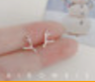 S999 Silver Antler Studs