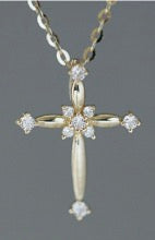 S925 Sterling Silver Gold-Plated Atmosphere Sense Cross Flower