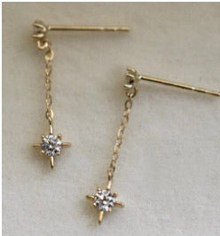 Eight-Pointed Star Drop Earrings