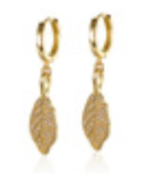 Golden Leaf Charm Earrings