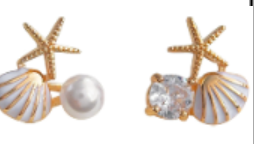 925 Coated Gold Seashell Earrings