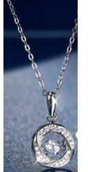 O Letter Chain with Zircon Dangle Round