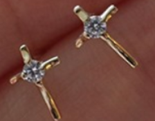 Cross Zircon Studs