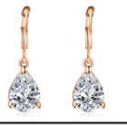 Teardrop Rose Gold Pink Moissanite Earrings