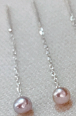 Purple Pearl Thread Earrings