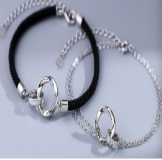 Mobius Couple Interlocking Rings Woven Bracelets