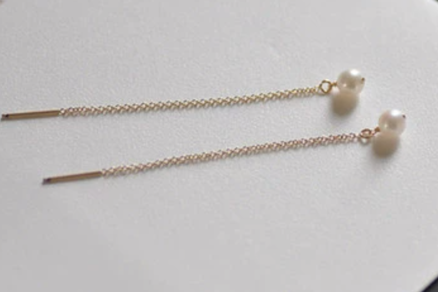 Whisper Pearl Threader Earrings