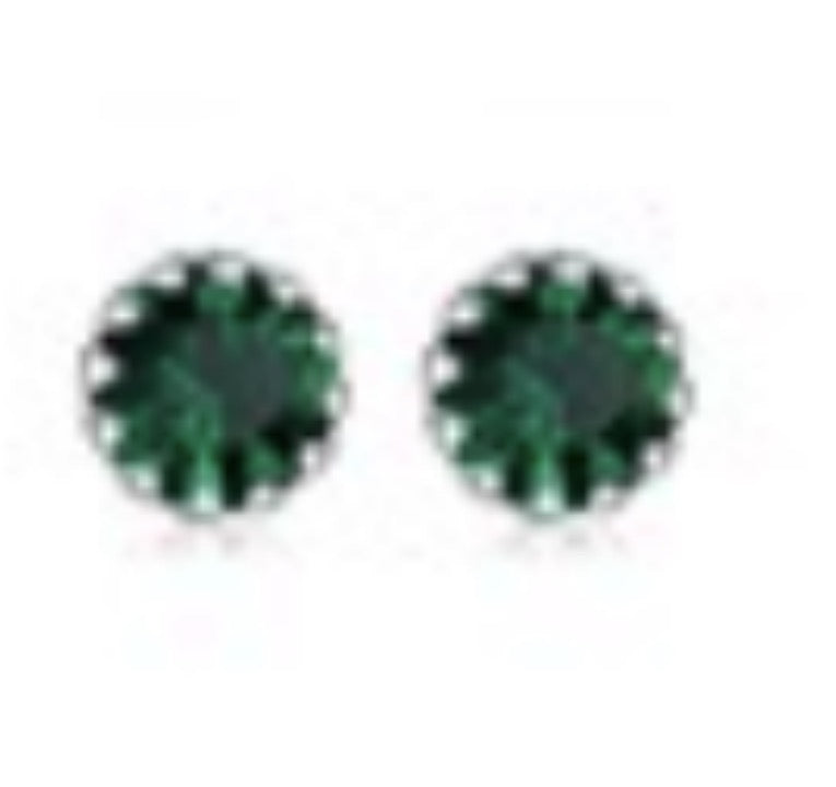 Silver Edge Birthstone Earrings