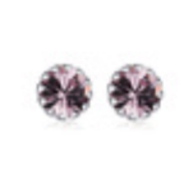 Silver Edge Birthstone Earrings