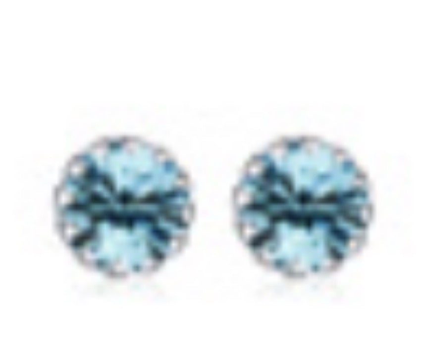Silver Edge Birthstone Earrings