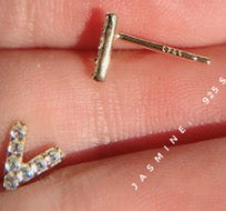 V-Shaped Zircon Glow Studs