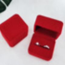 Large Red Velvet Couple Ring Box