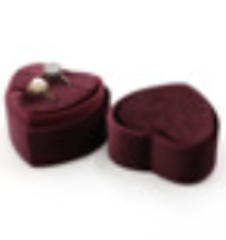 Purple Heart Velvet Wedding Ring Box