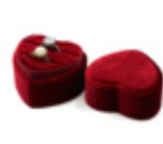 Red Heart Velvet Wedding Ring Box