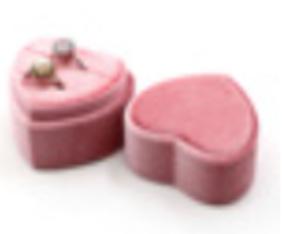 Pink Heart Velvet Wedding Ring Box