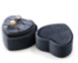 Gray Heart Velvet Wedding Ring Box