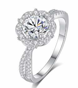 Floral Halo 1 Carat Ring