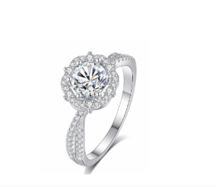 Floral Halo 0.5 Carat Ring