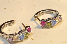 Gem Trio Hoop Earrings
