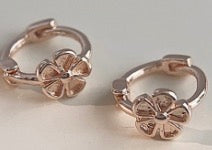 Floral Rose Gold Hoops
