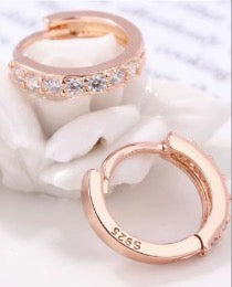 Crystal Rose Row Hoops