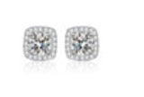 zircon square diamond earrings