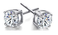 5mm White Diamond Stud Earrings