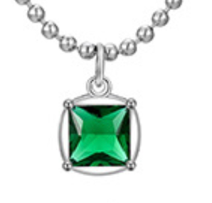 Necklace Pendant Birthstone Square Shape