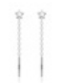 S999 Fine Silver Star Ear Threads