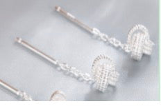 Knot Tassel Silver Ear Threads