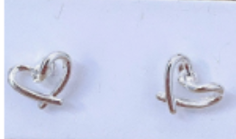 Silver Hollow Heart Studs