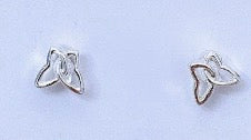 Silver Hollow Butterfly Studs