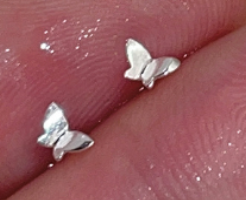 999 Minimalist Silver Butterfly Studs