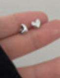 S999 Silver Tiny Heart Studs