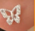 S999 Silver Crystal Butterfly Studs