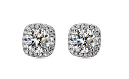 Square Moissanite Earrings