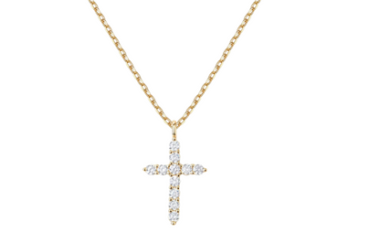 Two color of Zircon Cross Necklace