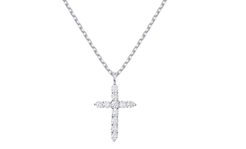 Two color of Zircon Cross Necklace