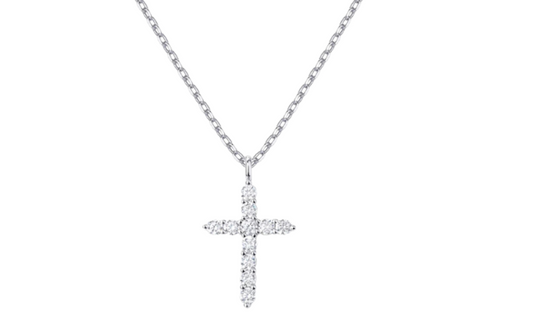 Two color of Zircon Cross Necklace