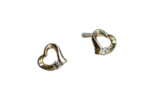 Heart with Zircon Earrings