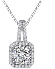 Square Moissanite Necklace 6.5mm