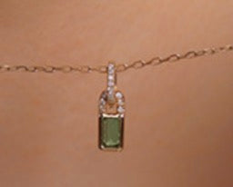 Green Gem Silver Chain