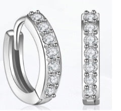 Zircon Classic Silver Hoops