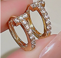 Crystal Row Gold Hoops