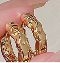 Textured Gold Hoops