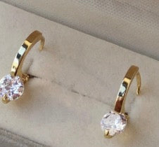 Zircon Gold Drop Earrings