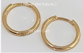 Round Hook Gold Earrings
