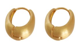 Matte Frosted Vintage Oval Gold Earrings